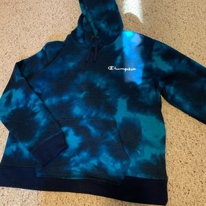 Blue Tie-dye champion hoodie